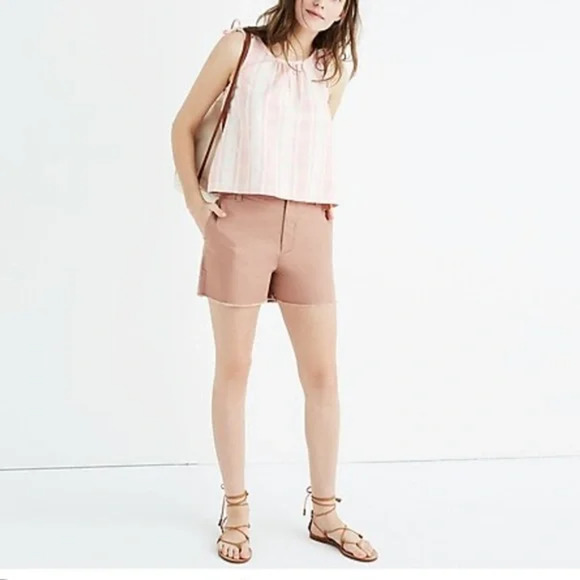 Madewell High-Rise Twill Cotton Shorts - Picture 1 of 10